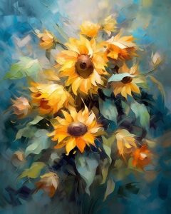 Floarea soarelui pe fundal abstract