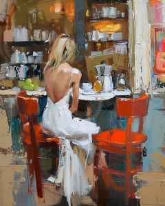 Femeie la cafenea