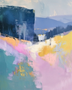 Vale de munte in lumina pastelata