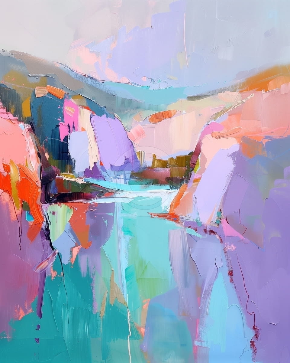 Tablou Peisaj montan in culori pastel