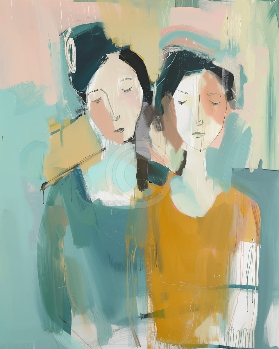 Doua femei in armonie pastel