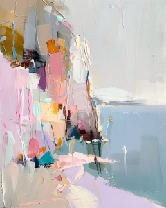 Abstract pastel pe malul marii