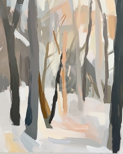 Padure de iarna in abstract